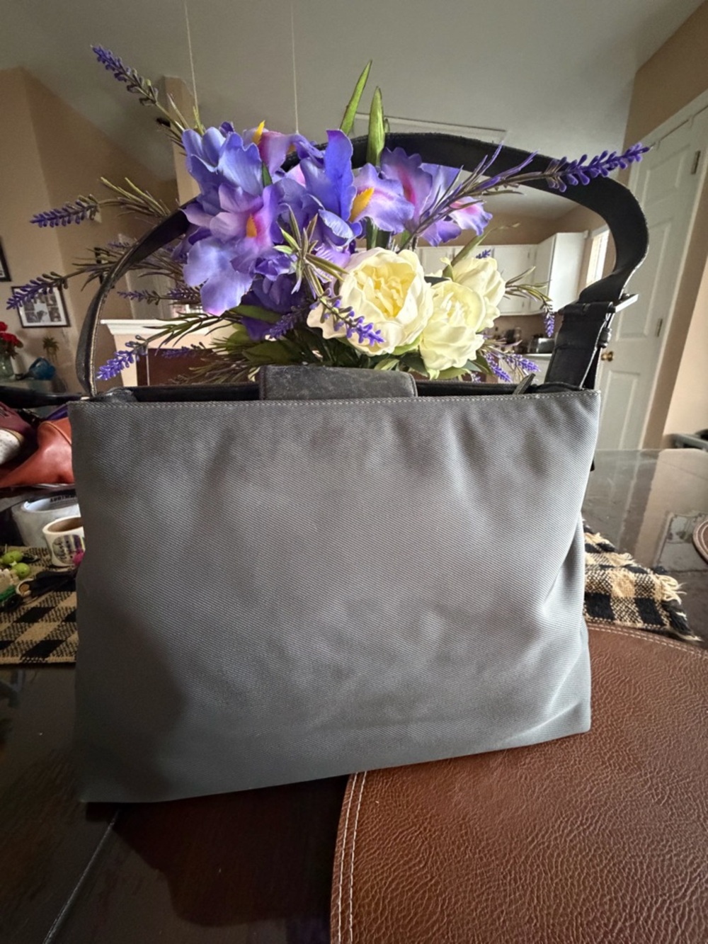 Coach Vintage 1999 Gray Women's Canvas and leather Shoulder Bag #7412